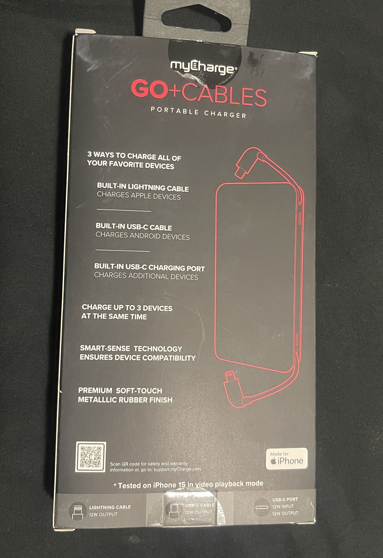 My Charge GO+CABLES Portable Charger