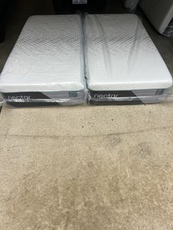 (2) Nectar Premier Hybrid Twin XL/Split King Mattresses 