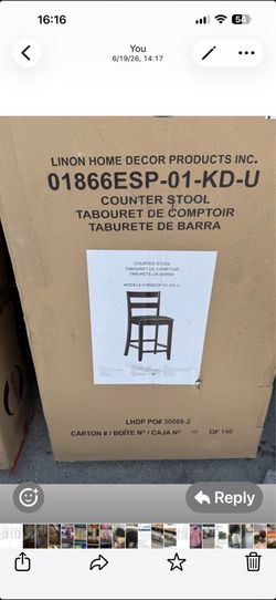 LINON 24 INCH TRIENA SOHO COUNTER STOOL