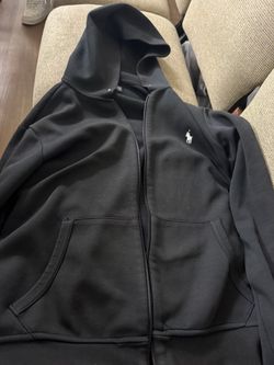 Polo Ralph Lauren Black Zip-Up Hoodie size medium