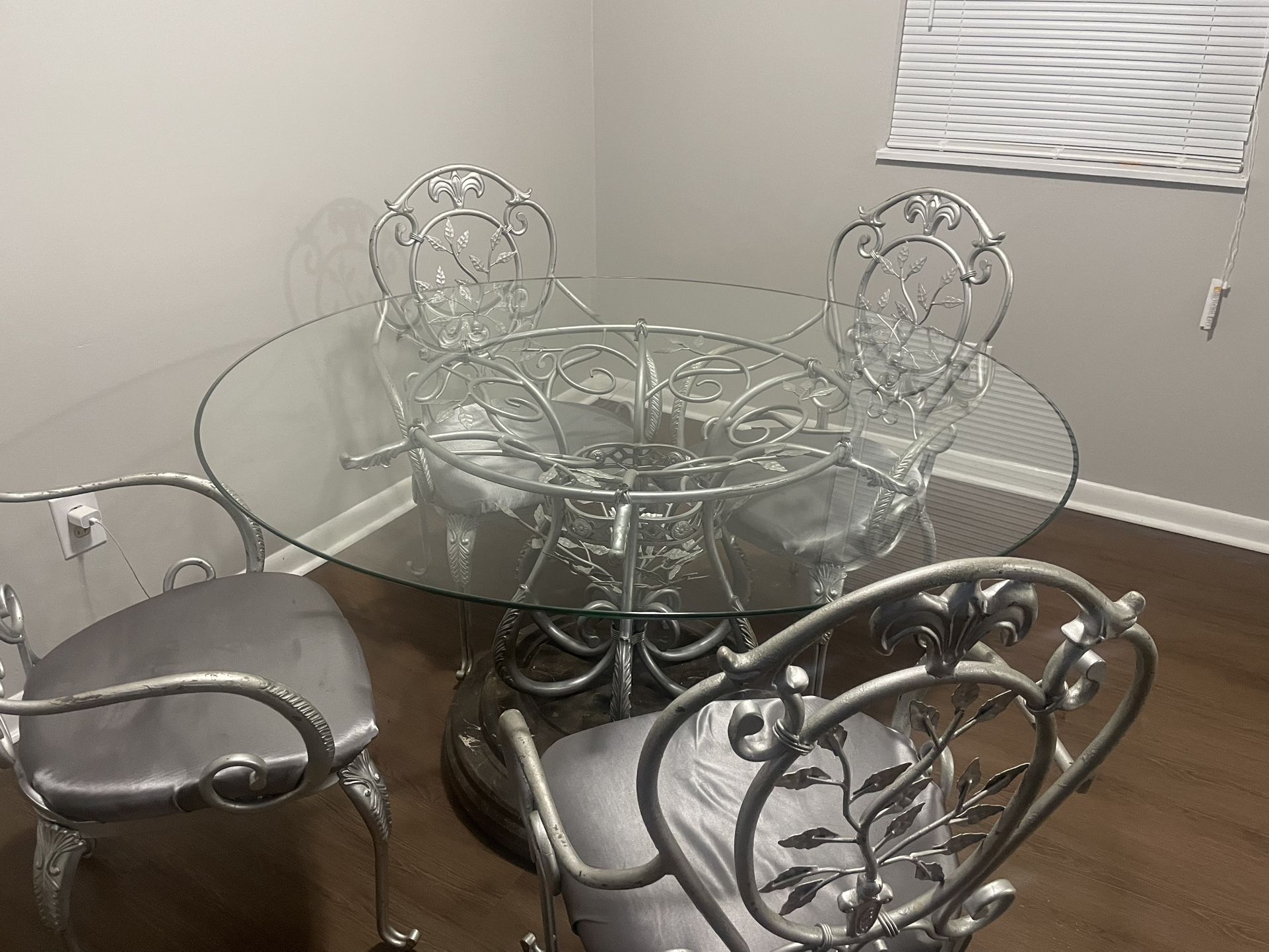 Unique 58 Inch Glass Dining Set 