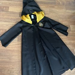 Harry potter, black robe with gold lined hood new