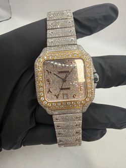 40 mm Cartier Santos Iced Out Diamond Watch