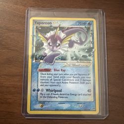 Gold Star Vaporeon Pokémon Card Ultra Rare Vaporeon Star 102/108 Power Keepers
