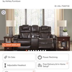 Ashley Power Reclining Couch And Chair Leather