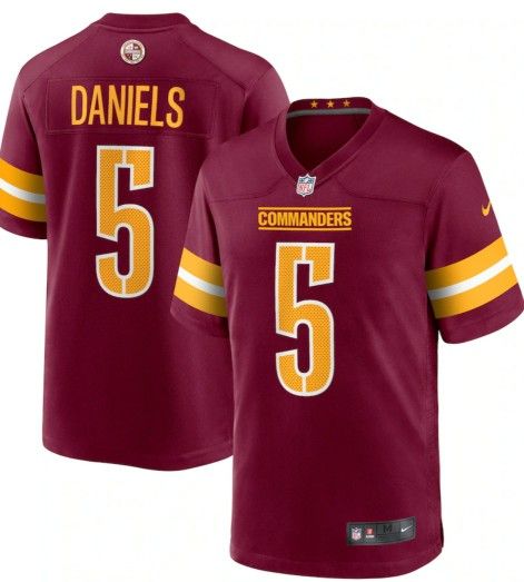 New! Men's Washington Commanders Jayden Daniels Burgundy Player Game Jersey XL