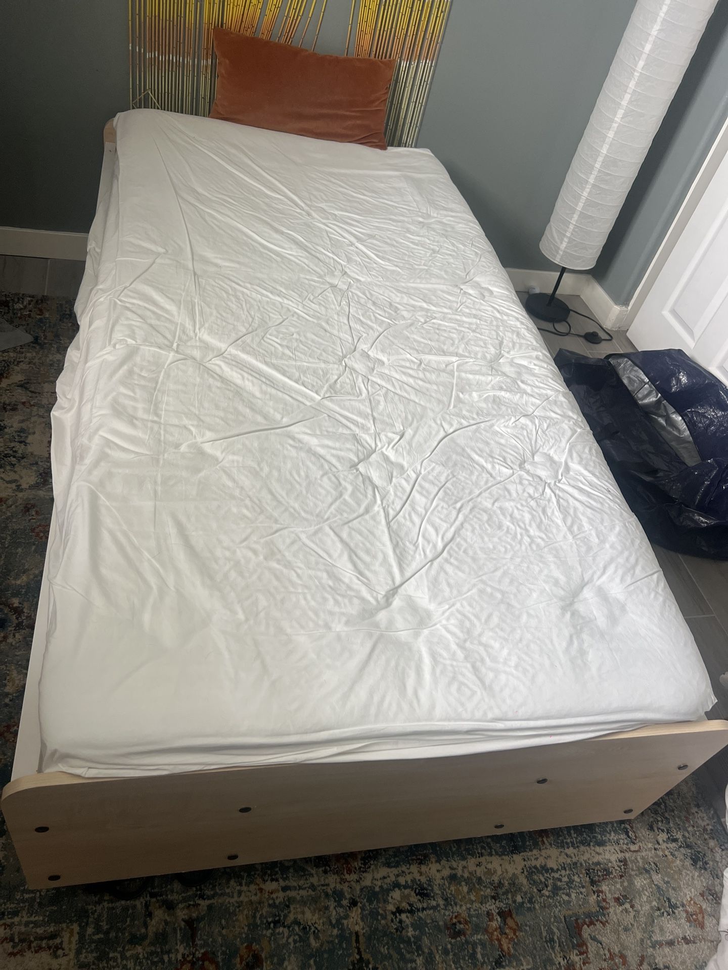 Twin Bed with Mattress  & Storage 
