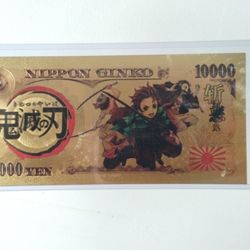 24k Gold Demon Slayer 10000 Yen Bill 