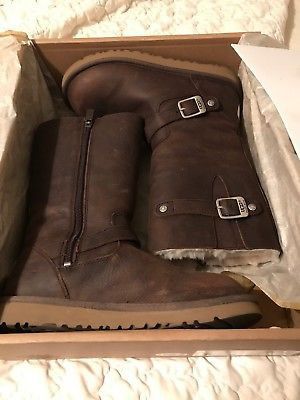 UGG BOOTS-BOMBER LEATHER Sz 6