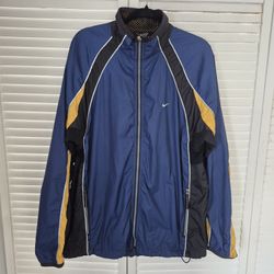 Vintage Nike Windbreaker Jacket Full Zip Blue Sportswear Mens Large