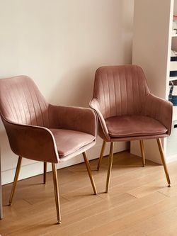 Pink Velvet Chairs ( pair)