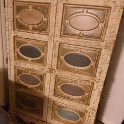 Bassett Armoire, Great Condition All Hand Painted And Textured 