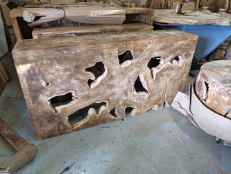Live edge mosaic console table