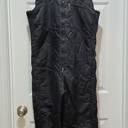 Vintage Yamaha Cold Weather Gear Black Insulated Snowmobile Bibs Quilted Men's S