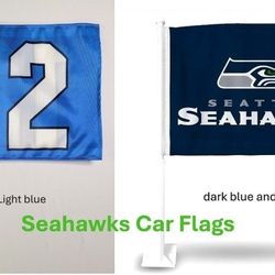 Seattle Seahawks Window Mount Car Flag 2-Sided
