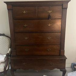 Antique Highboy Chest Of Drawers