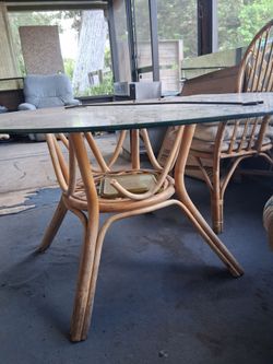 Outdoor glass table