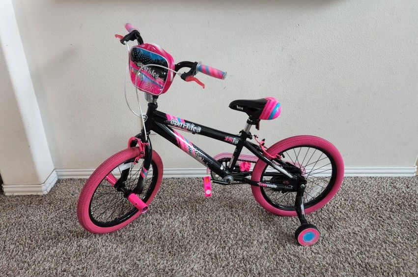 Kent Sparkles 18" Girls Bike with Training Wheels and Adjustable Handlebars and Seat Height