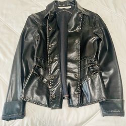 Paris Blue Vanity Black Vinyl Jacket Size Medium
