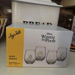 winnie the pooh set of 4 wine glasses 
