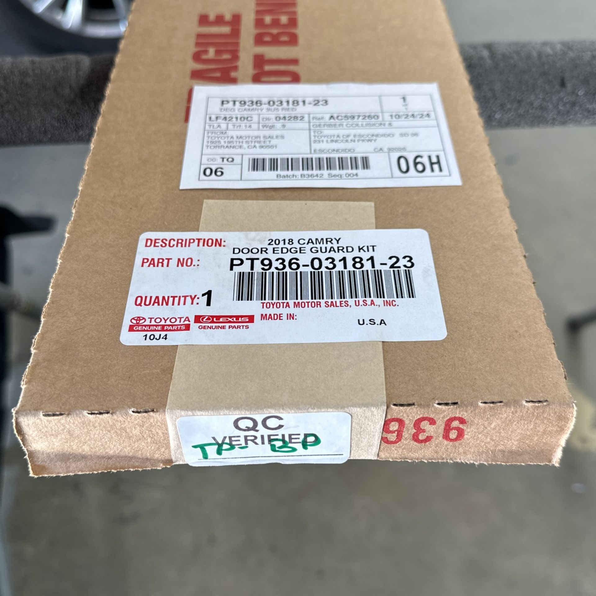 2025 / 2018 Toyota Camry Door Edge Guards Kit 