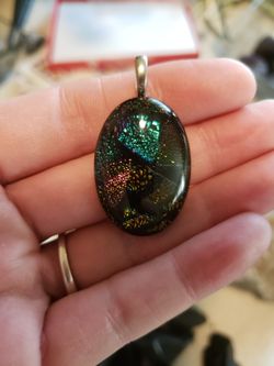 Dichroic glass pendant
