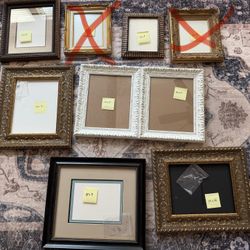 Custom photo frames. The top row is handmade.