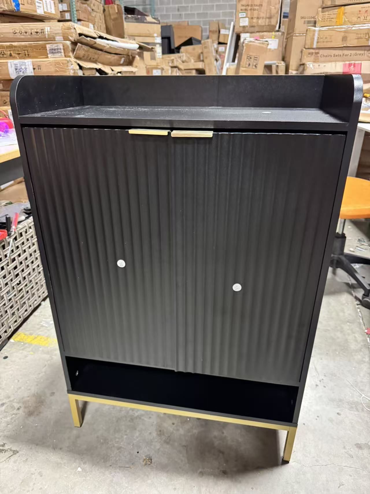 Shoe Storage Cabinet Farmhouse 6-Tier Shoe Cabinet with Doors $100