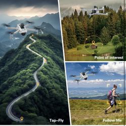 Drone with 4K UHD Camera for Adults,GPS RC Drone Brushless Motor,Upgraded Tablet Screen, 2 Axis Gimbal EIS, Smart FPV Foldable Quadcopter for Beginner