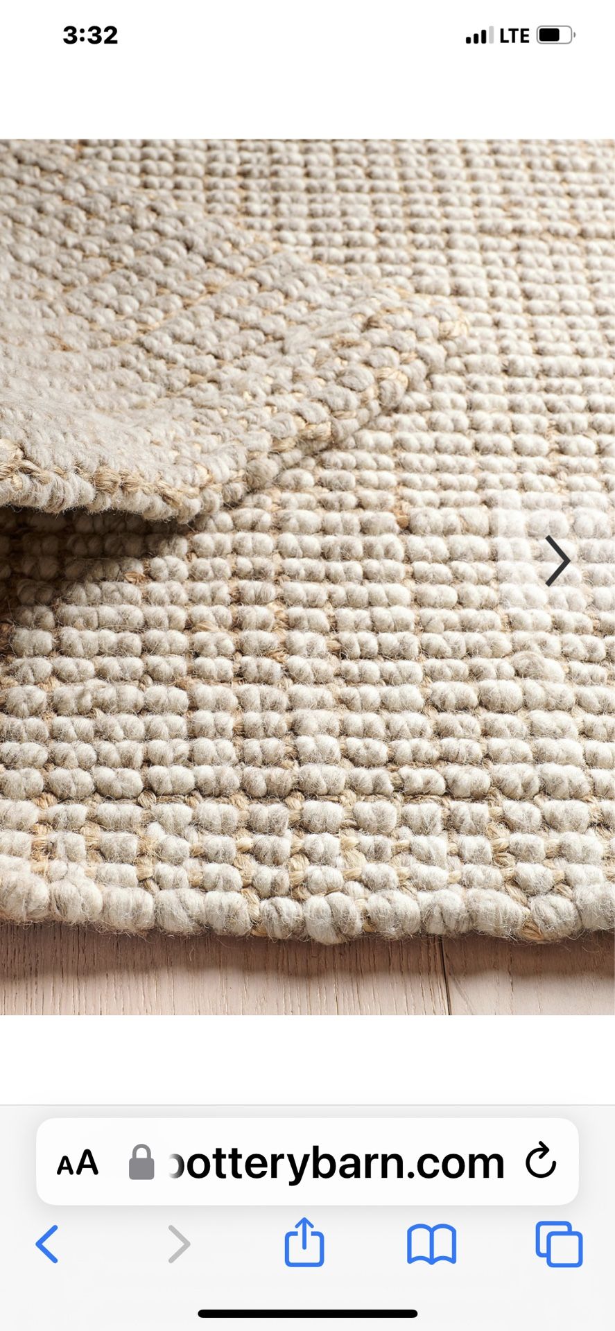 PENDING PiCKUP Pottery barn, 9 x 12 chunky wool jute, braided rug for