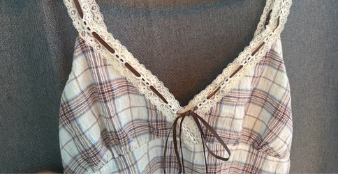 Cute Plaid Tank Top Size M/L