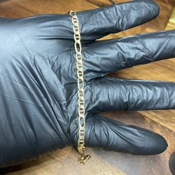 14k Gold Figaro Bracelet Chain Link
