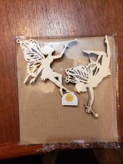Wooden Fairy Cutouts Ornaments For Hanging Decor