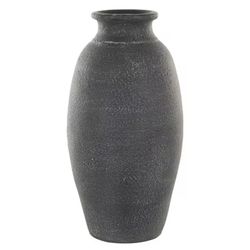 Litton Lane Black Textured Whitewashed Ceramic Decorative Vase