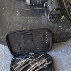 electric drill. Corded wirh extra drill bites wood bites 