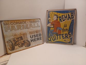 2 Rustic Wall Art Signs Man Cave