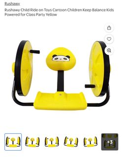 Rushawy Child Ride on Toys Cartoon Children Keep Balance Kids Powered for Class Party Yellow