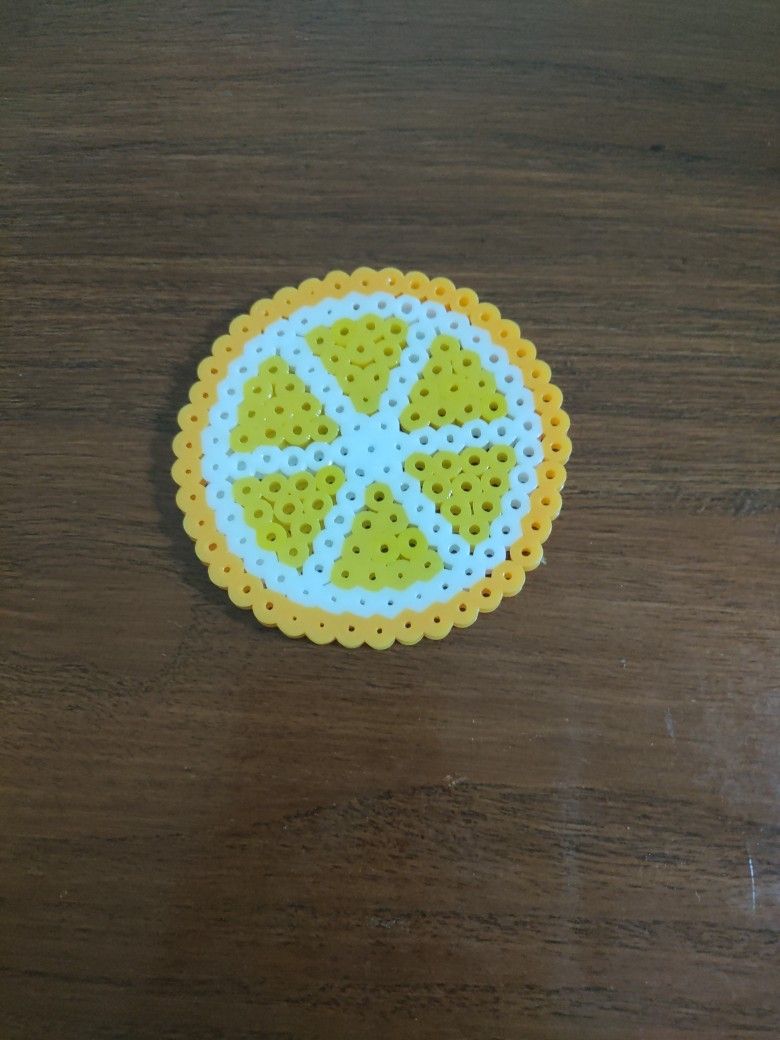 Perler Bead Coaster: Lemon