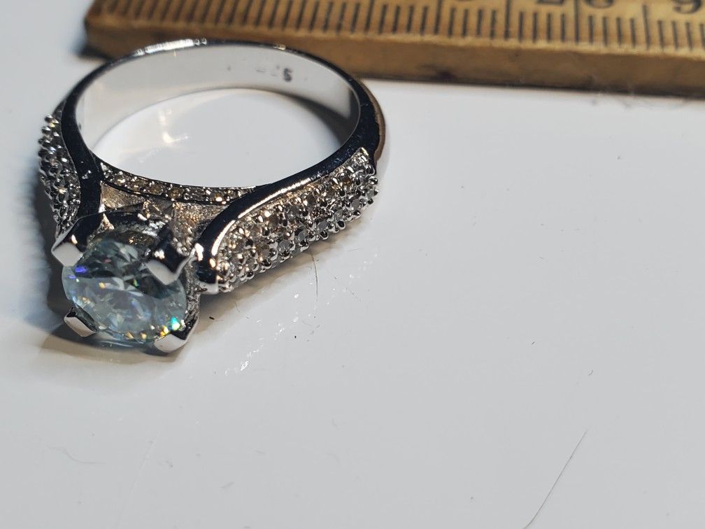 Wedding - 3.30 CTW Ice Blue White Moissanite VVS Diamond925 Sterling Silver , New