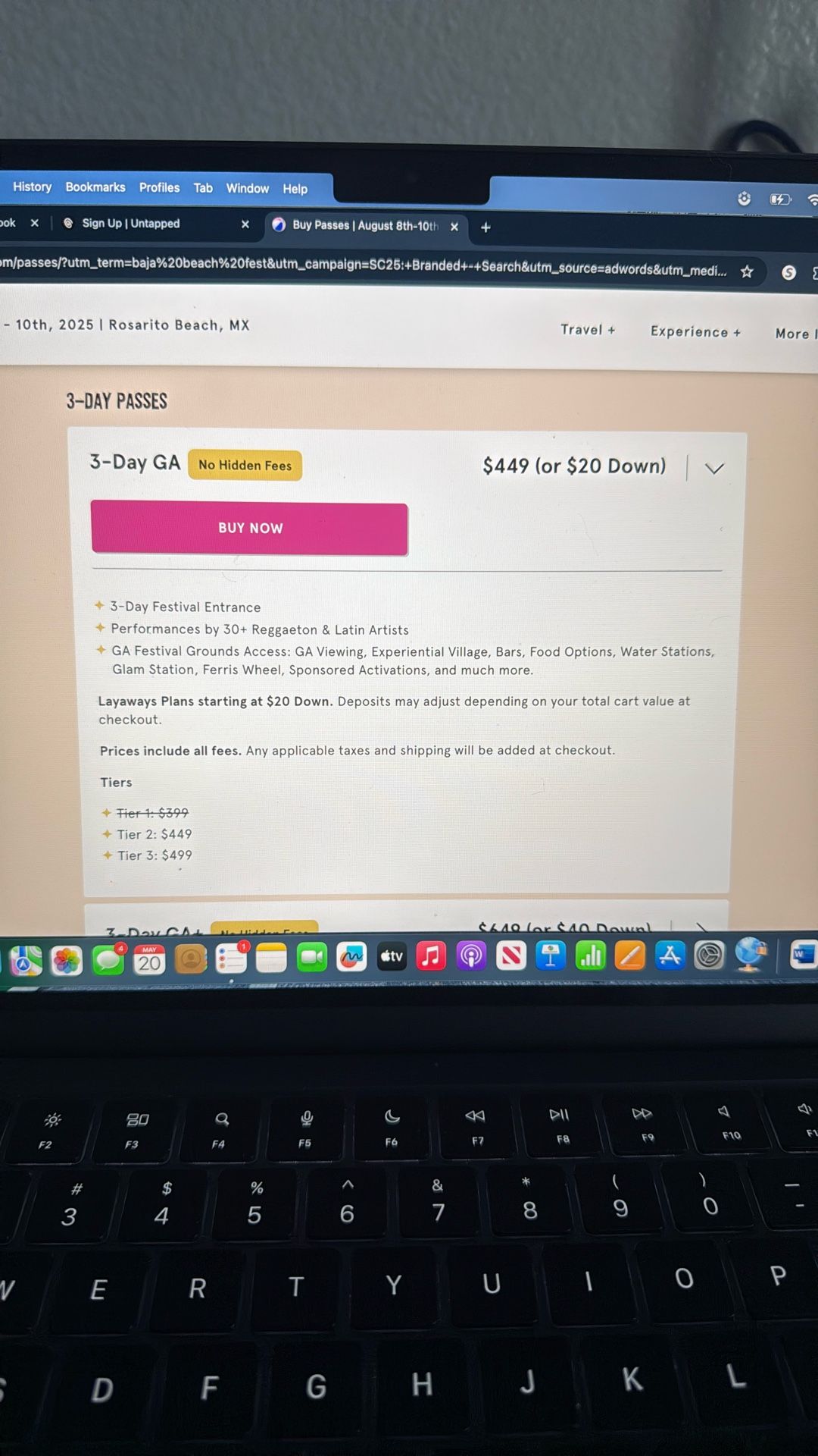 Baja Fest 3 Day GA Wristband 2025