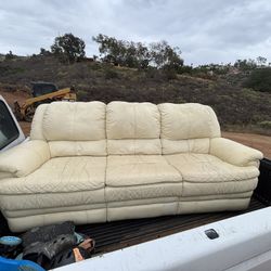 White Leather Couch 