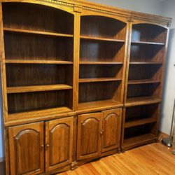 Free Oak Book Shelves With Storage