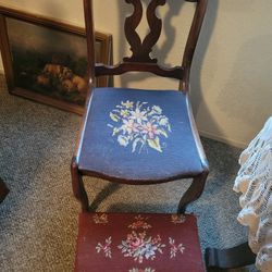 Antique 19th C American Empire Flame Mahogany Chair 