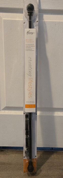 Petite Café Curtain Rod 28-48in matte black - new in box