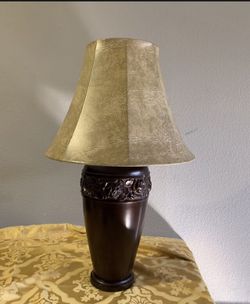 Table Lamp heavy Base. Vintage Gold Shade 