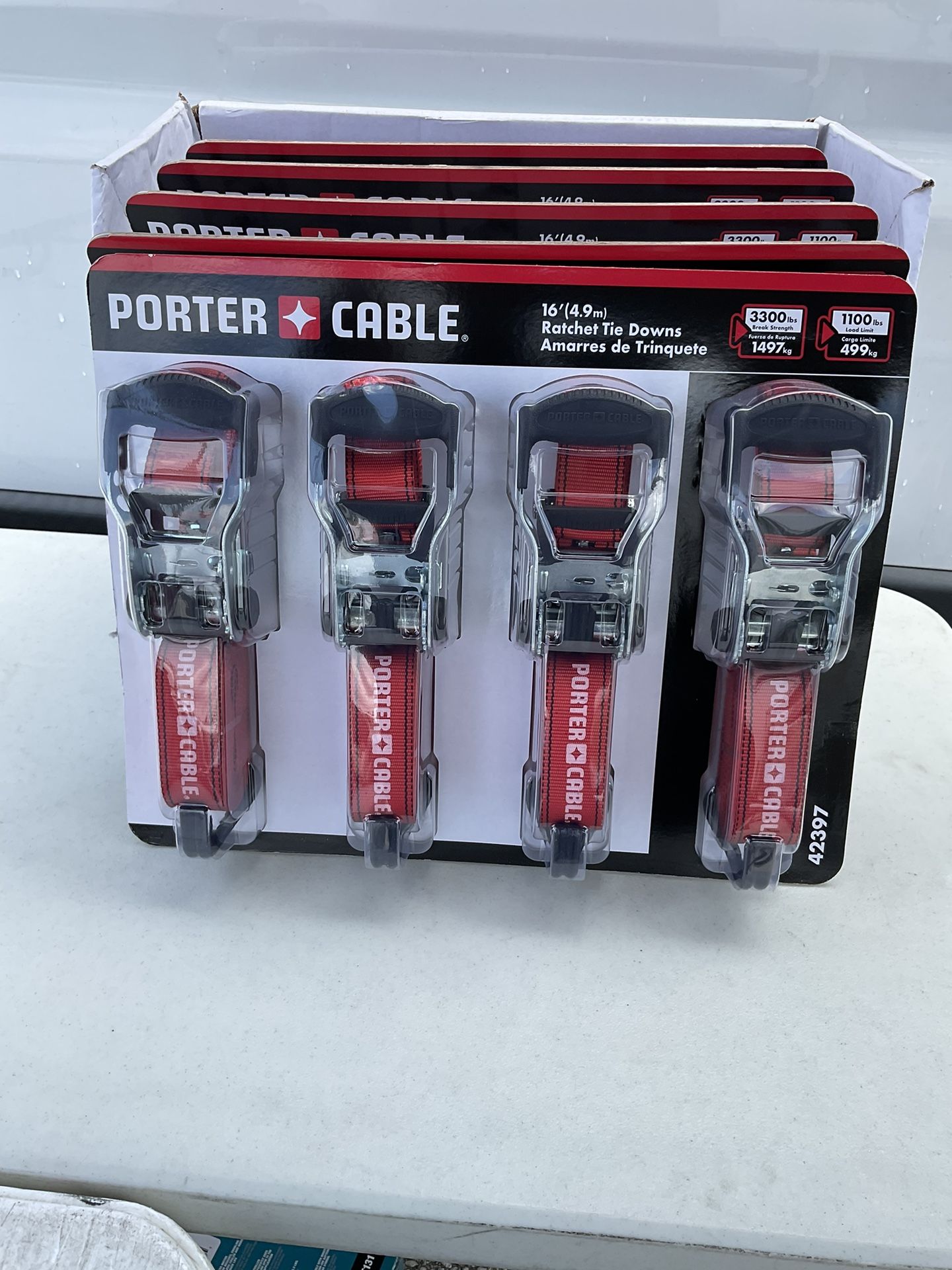 Porter Cable. 16’ Ratchet Tie Down (4-Pack).