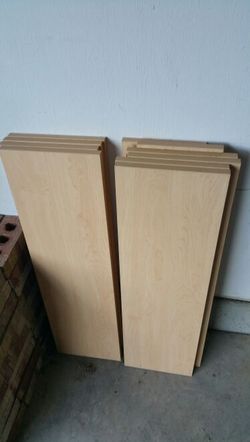Laminated wood shelving pieces $ 5 each