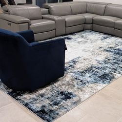 Ice Blue Abstract Carpet