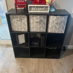 9 Black Cube Cubbies 