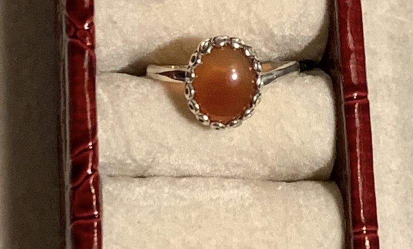 Carnelian Ring. Silver. Size 8. Carnelian Is A Natural Gem Stone.